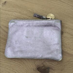 Metallic pink  Leather Coin Purse